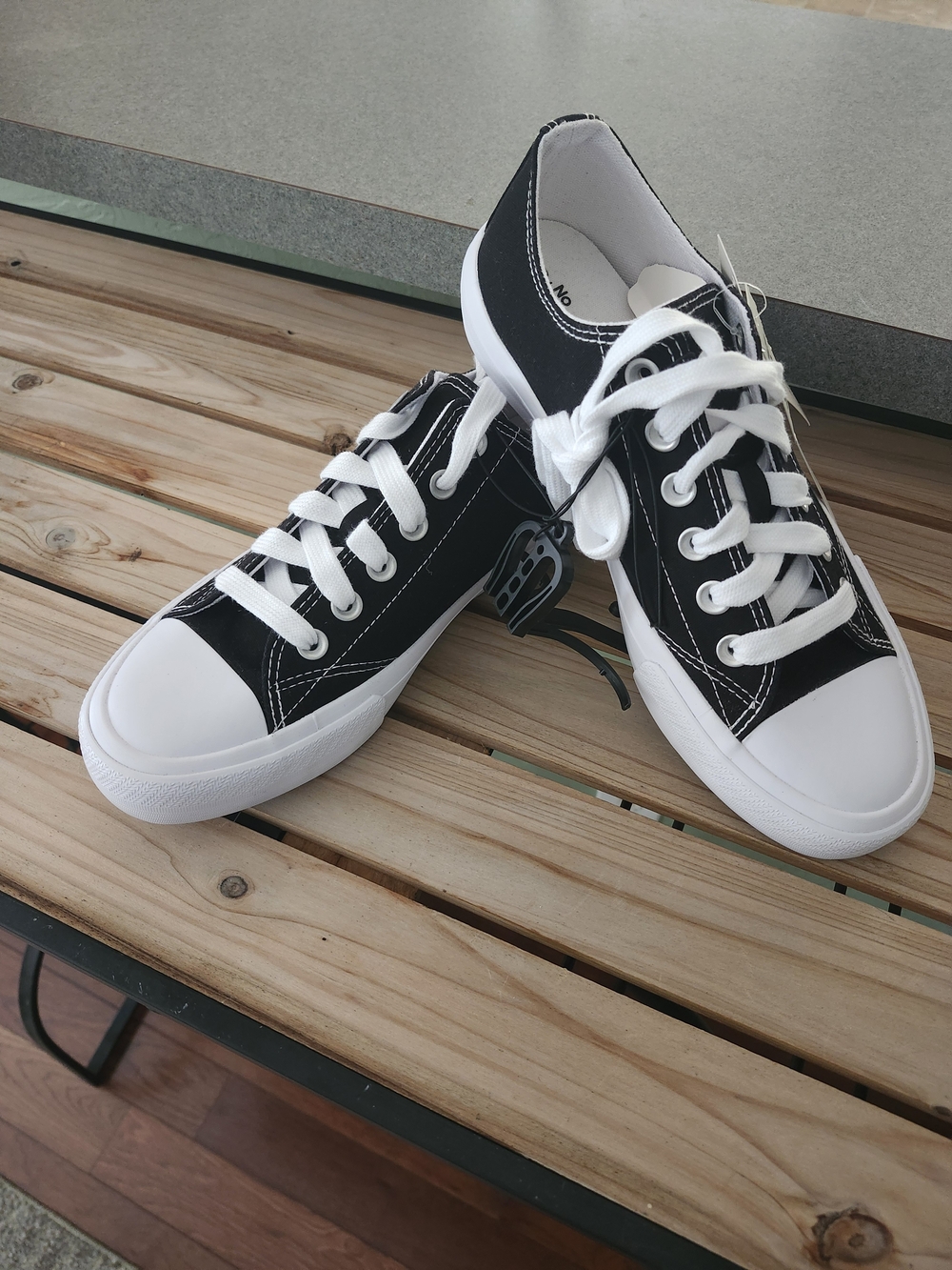 Classic Black Canvas Lace-Up Sneakers for Women